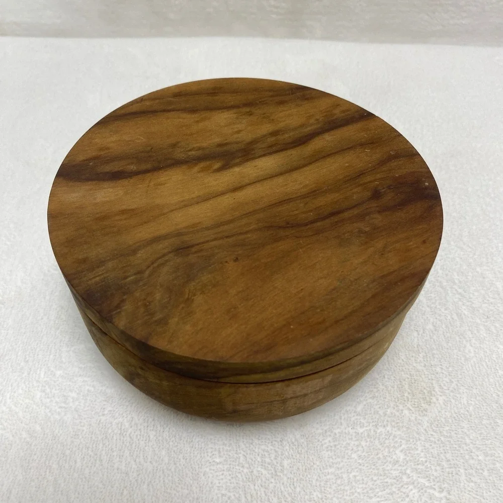 Chefs Wooden Round Salt‎ & Pepper Cellar